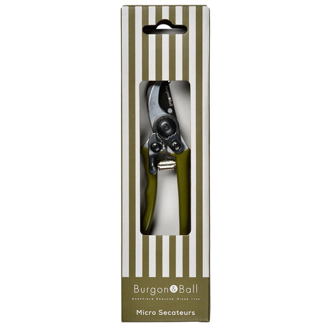 Collector Micro Secateurs, Olive, by Burgon & Ball